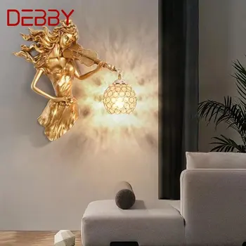 DEBBY Modernu LED Zelta Sienas Gaismas Iekštelpu Radošo Vintage Sveķu Sconce Lampu Mājas, Dzīvojamās Istabas, Guļamistabas, Koridora Interjers