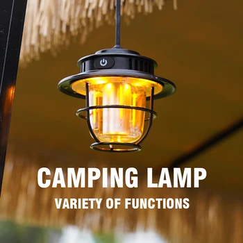 Retro Portatīvo Kempings Laternu Āra Vintage Nometnē 4 Lampas Apgaismojuma Režīmi Telts Karājas Gaismas Āra Pārgājienu Tūrisms Pagalmā
