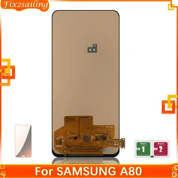 LCD Displejs Priekš Samsung Galaxy A80 A805 A805F LCD skārienekrānu, Digitizer Montāža ar Rāmi SAMSUNG A80 A805 A805F/DS