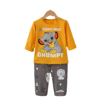 0-3year Bērnu Zēniem apģērbu komplekts Rudens Drēbes Jaundzimušais Zīdainis ar garām Piedurknēm multiplikācijas filmu Tops + Bikses Tērpiem