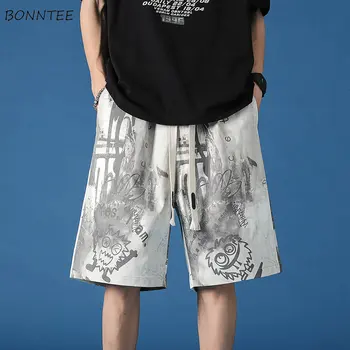 Vīriešiem Gadījuma Šorti Vasaras Tīņi Dizainers Karikatūra Vīriešu Bikses Streetwear Vitalitāti Japāņu Stilīgs BF Visu maču Elpojošs Cool