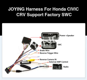 Joying vadu ISO josta Honda CIVIC CRV auto radio strāvas adapteris, barošanas kabelis radio plug
