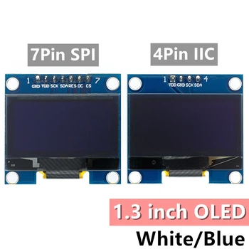 1.3 collu OLED moduļa SPI/IIC I2C Sazināties balta/zila krāsas 128X64 1.3 collu OLED LCD Display LED Modulis 1.3